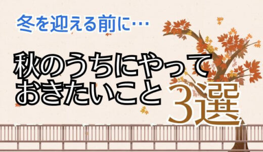 【冬を迎える前に】今すぐ行動！秋のうちにやっておきたいこと3選